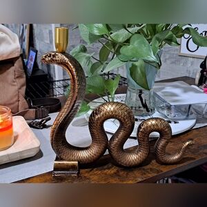 Gold Snake Candle Holder